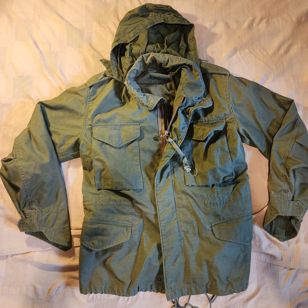 Vtg 60s US Army M-65 Field Jckt OG 107 Sateen Vietnam War Era Size Small/Short